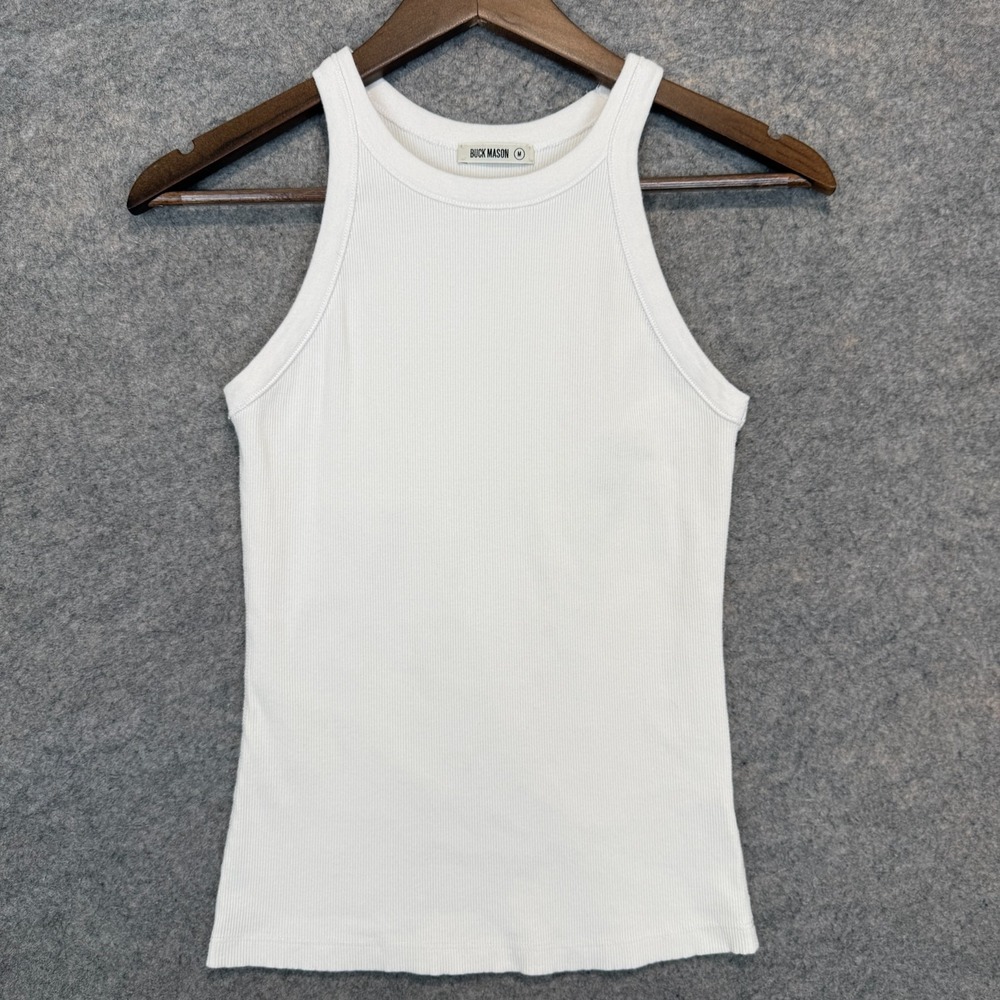 Buck Mason Surplus Rib Tank Top Shirt Womens Medium Ribbed White Sleeveless Tee